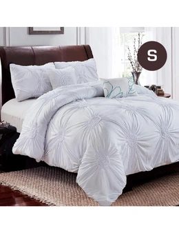 Dreamfields Snow Circle Ruched Large Diamond Pintuck Dyed Quilt Doona Duvet Cover Pillowcase Set