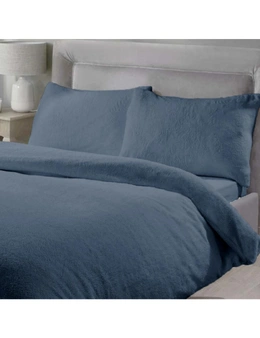 Luxor Teddy Bear Fleece Soft Warm Quilt Doona Duvet Cover Pillowcase Set Ocean