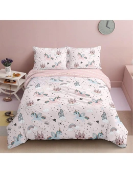 Dreamfields Unicorn World Design Cotton Quilt Cover Set