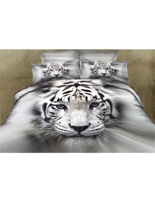 Dreamfields White Tiger Design Quilt Cover Set, hi-res image number null