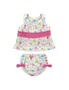 Bow Tankini Swimsuit Set with Snap Reusable Absorbent Swim Diaper-White Sea Pals, hi-res