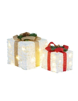 White Light Christmas Gift Boxers, Set of 2