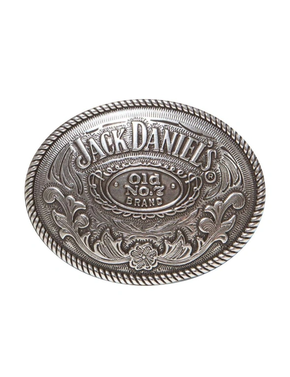 Jack Daniels Silver Oval Belt Buckle, hi-res image number null