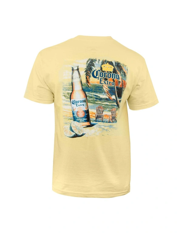 Corona Extra Beach Scene Yellow Tee Shirt, hi-res image number null
