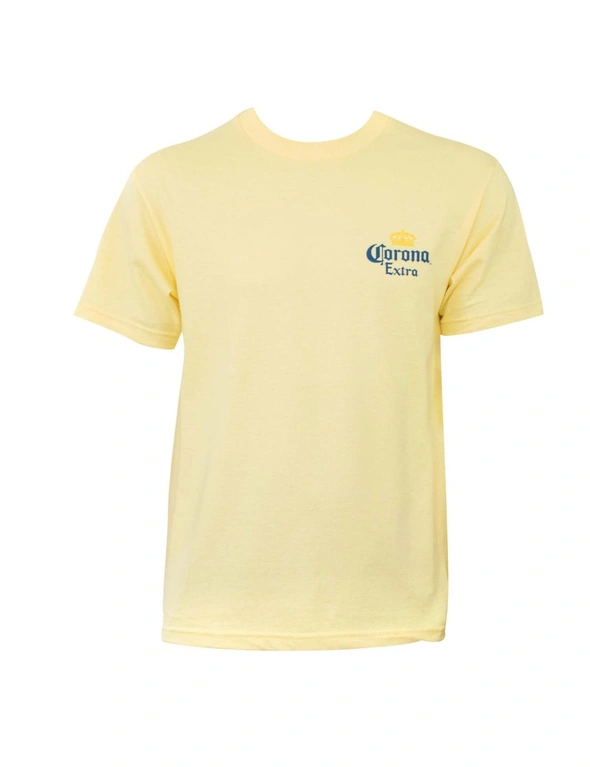 Corona Extra Beach Scene Yellow Tee Shirt, hi-res image number null