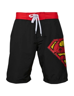 Superman Symbol Black Swim Board Shorts