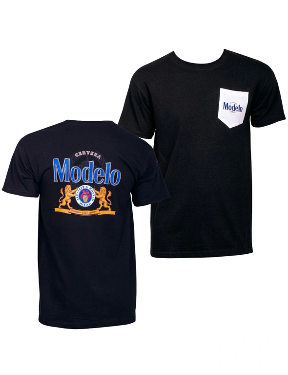 Modelo Cerveza Front and Back Print Pocket T-Shirt, hi-res image number null