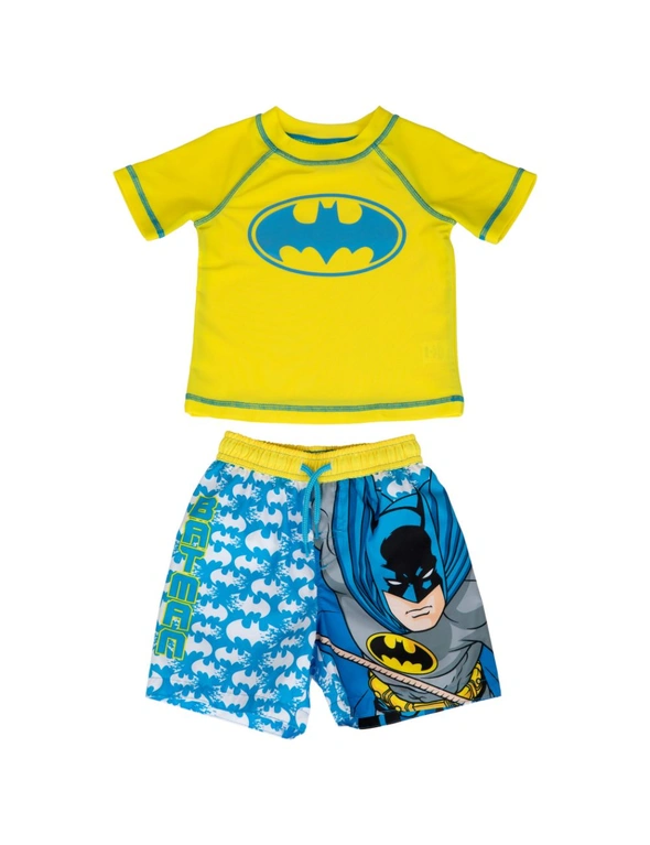 Batman The Dark Knight Toddler Swim Trunks and Rashguard Set, hi-res image number null
