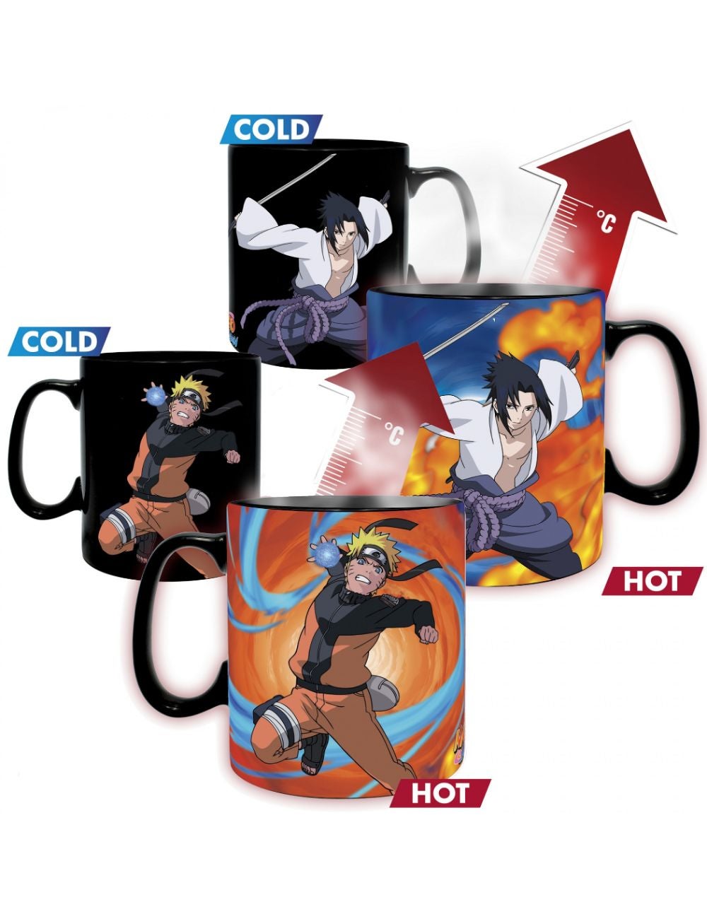 Naruto Shippuden Naruto And Sasuke Magic Mug Coaster Gift Set W Lane