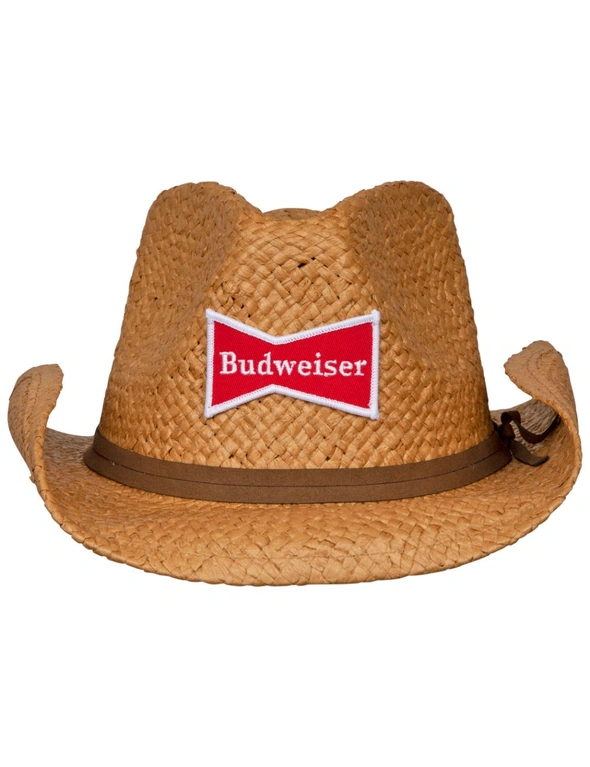 Budweiser Straw Cowboy Hat With Brown Band, hi-res image number null
