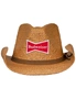 Budweiser Straw Cowboy Hat With Brown Band, hi-res