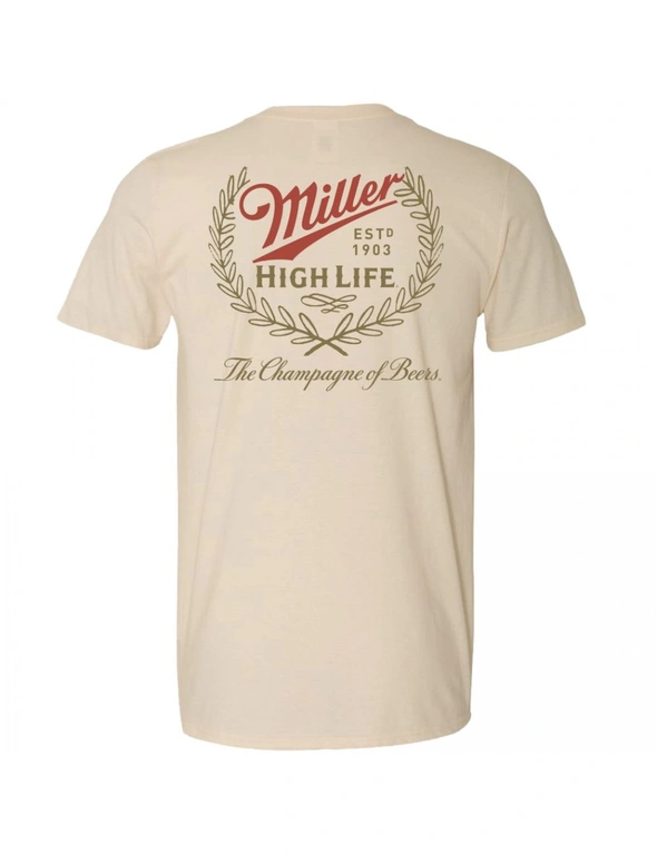 Miller High Life Champagne of Beers Front and Back Print T-Shirt, hi-res image number null