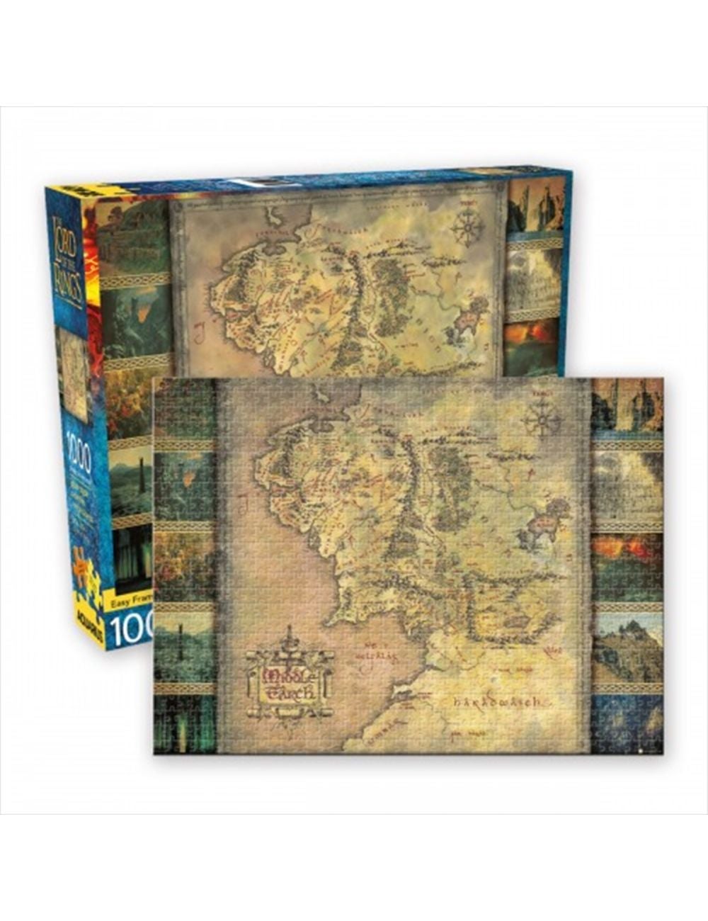 Lord Of The Rings Middle Earth Map 1000 Piece Jigsaw Puzzle Rockmans