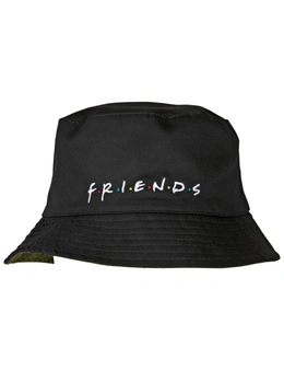 Friends TV Show Text and All Over Symbols Reversible Bucket Hat