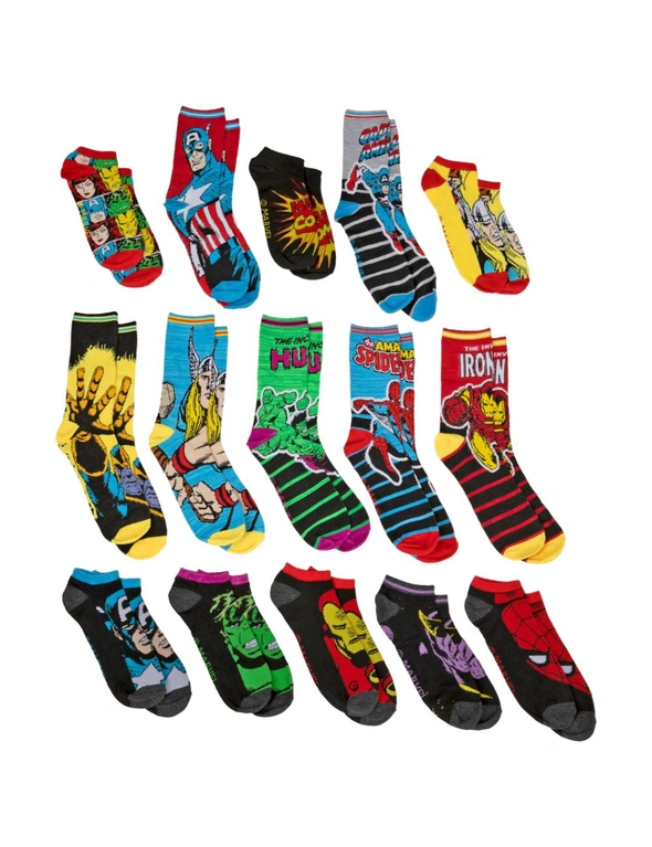 Marvel Comics 15 Days of Socks Advent Gift Box Men's Socks, hi-res image number null