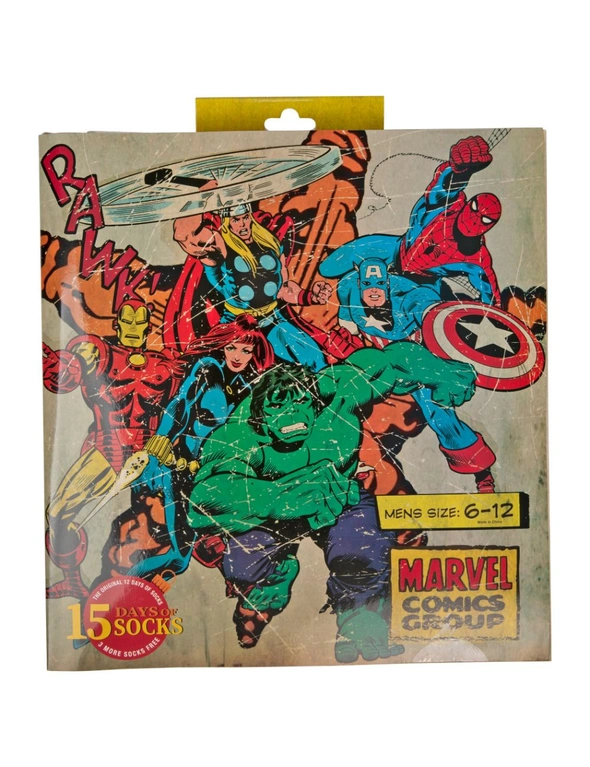 Marvel Comics 15 Days of Socks Advent Gift Box Men's Socks, hi-res image number null