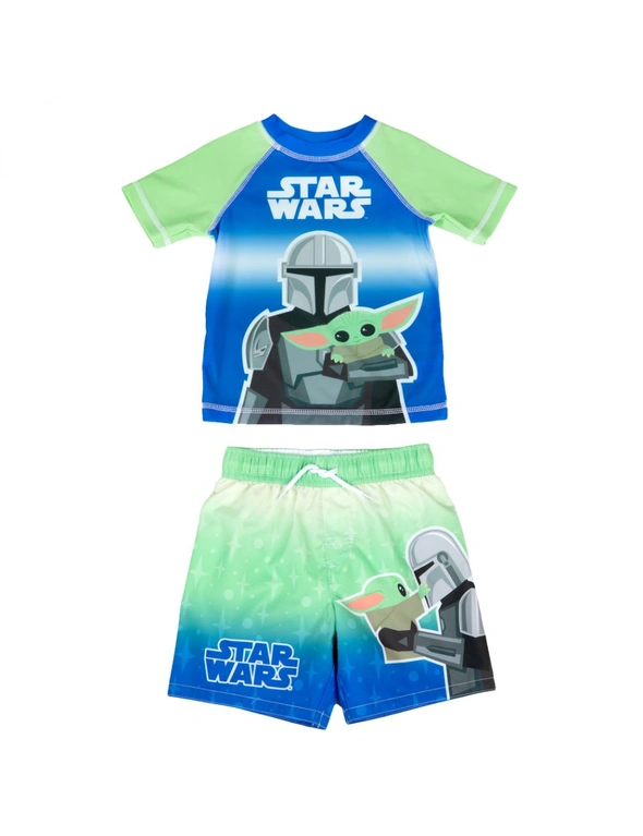 Star Wars The Mandalorian and Grogu Toddler Swimshorts & Rashguard Set, hi-res image number null