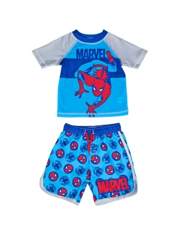 Spider-Man Character And Symbols Toddler Swimshorts & Rashguard Set