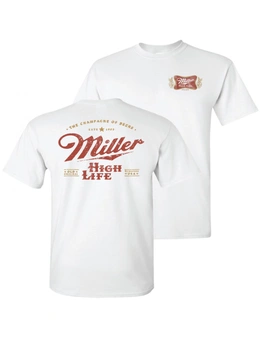 Miller High Life Champagne of Beers Crest Front and Back Print T-Shirt