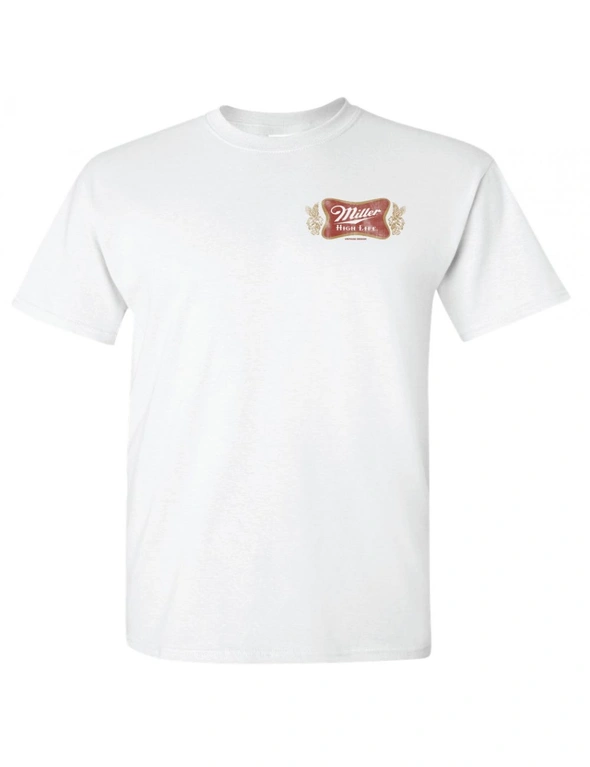 Miller High Life Champagne of Beers Crest Front and Back Print T-Shirt, hi-res image number null