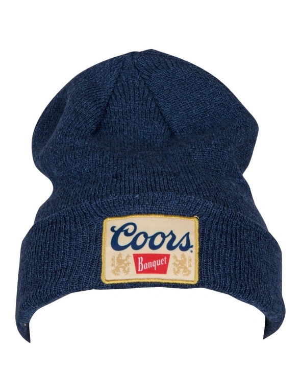 Coors Banquet Beer Square Label Patch Knit Cuff Beanie, hi-res image number null