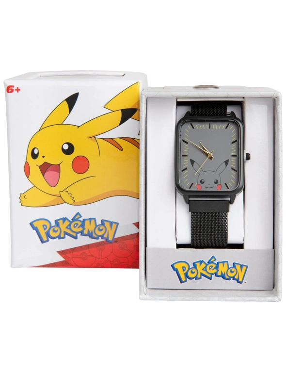 Pokemon Cute Pikachu Square Watch Face w/ Mesh Band, hi-res image number null