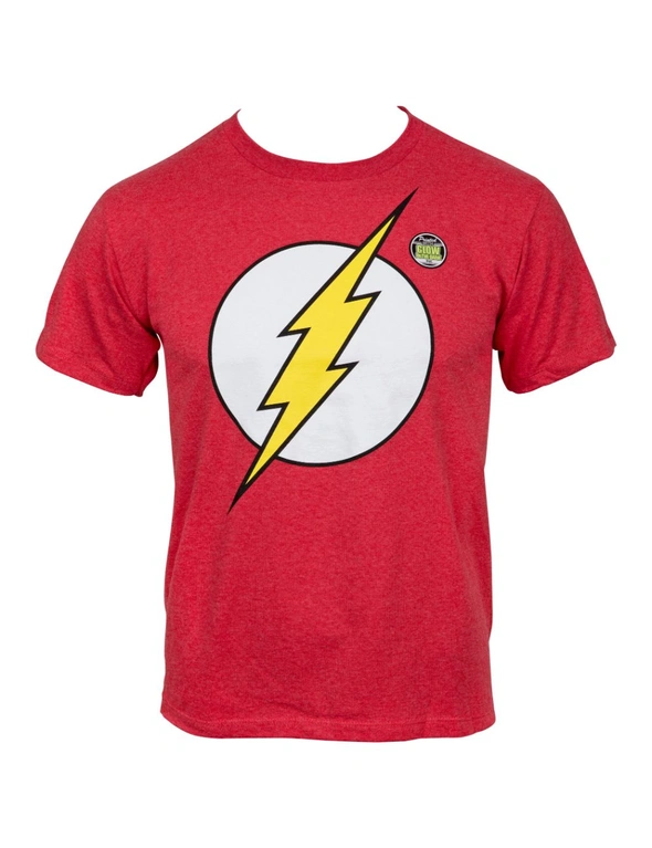 DC Comics The Flash Symbol Glow Ink Youth T-Shirt, hi-res image number null