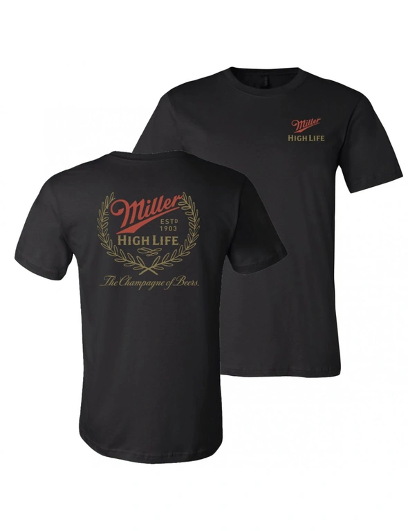 Miller High Life Logo with Rear Full Est.1903 Logo Print T-Shirt, hi-res image number null