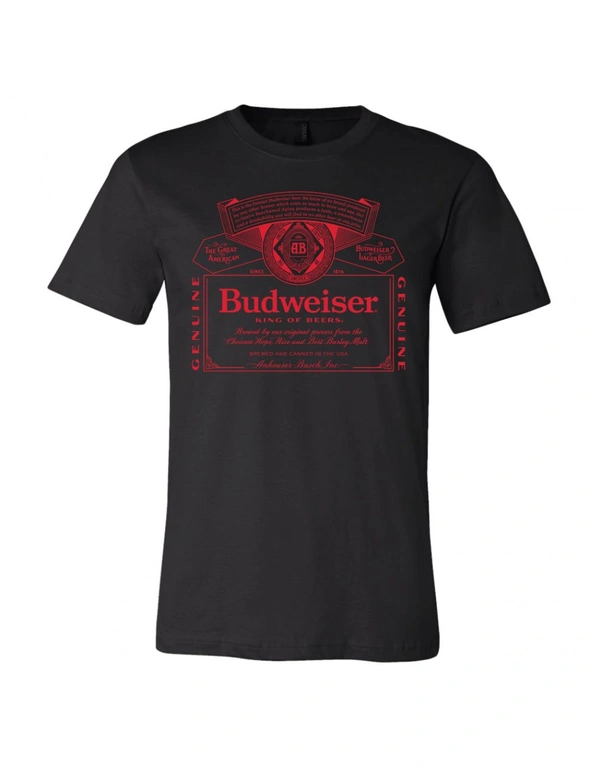 Budweiser King of Beers Red Label Black T-Shirt, hi-res image number null