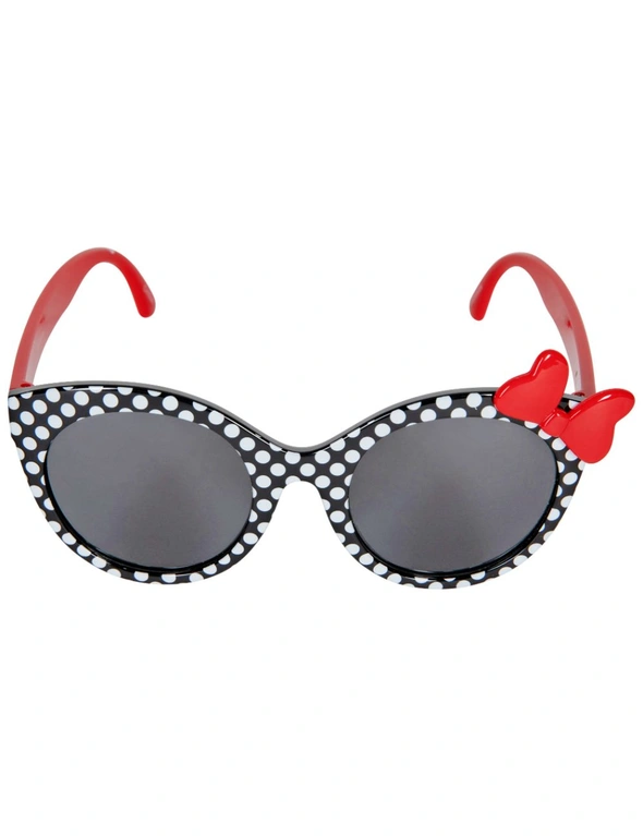 Disney Minnie Mouse Dark Polka Dot Print Adult Sunglasses with Bow, hi-res image number null