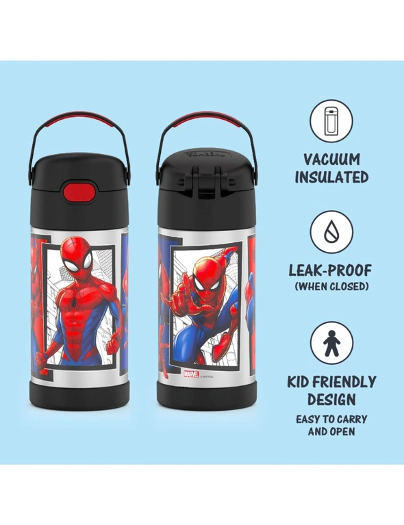 Spiderman Thermos - 12 oz Funtainer Stainless Steel Bottle With Handle New