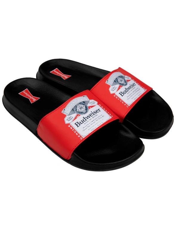 Budweiser Logo Label Soccer Slides Adult Sandals, hi-res image number null