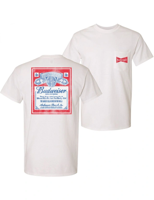 Budweiser Vintage Label Front and Back Pocket T-Shirt, hi-res image number null