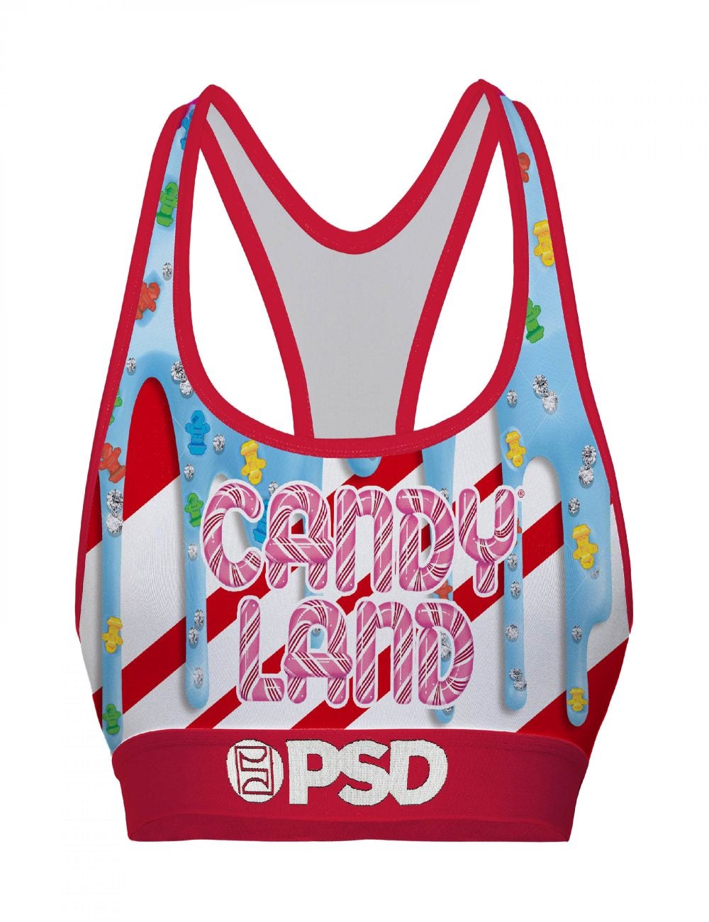 PSD Womens Candy Land Cover Sports Bra Multi