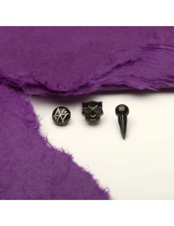 Black Panther Symbols 3-Pair Earrings Set, hi-res image number null