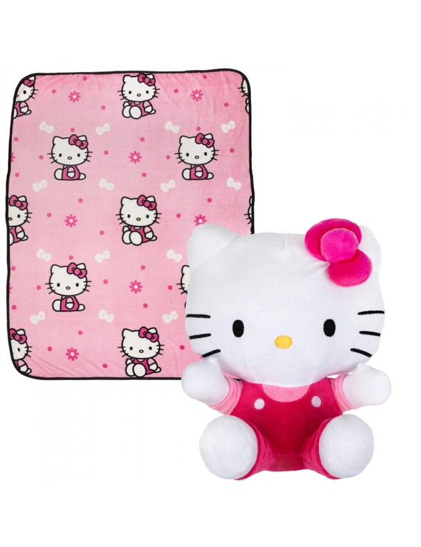 Hello Kitty Sanrio Throw Blanket with Mini Pillow, hi-res image number null
