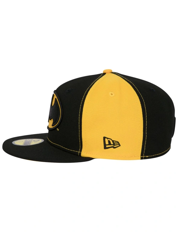 Batman Logo Black & Yellow Panels New Era 59Fifty Fitted Hat, hi-res image number null