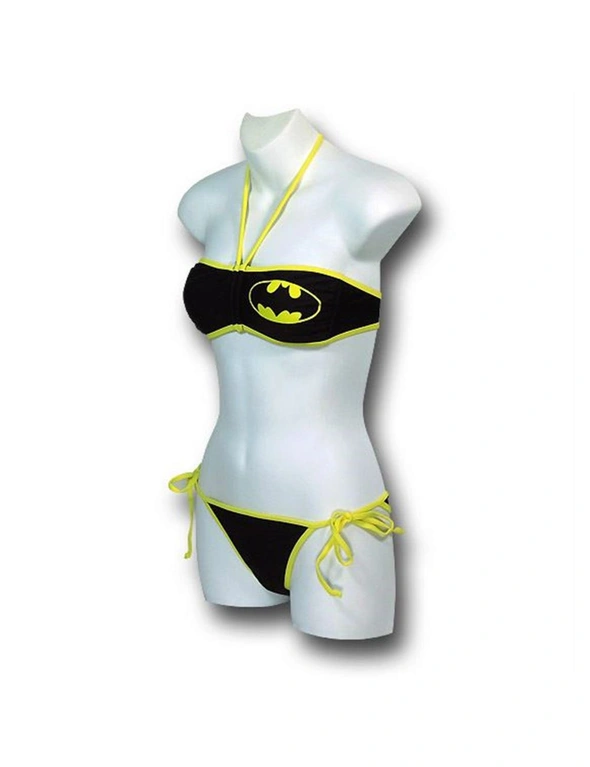 Batman Ruffled Bandeau Hipster Bikini Swimsuit