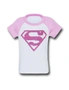 Supergirl Girls Pink Pattern Symbol T-Shirt, hi-res