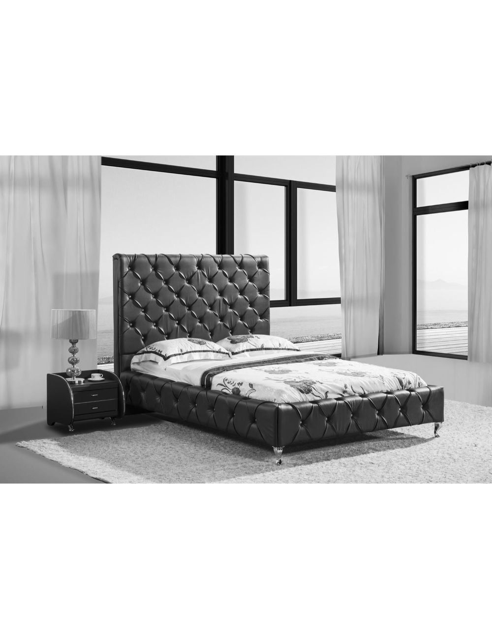 queen-size-bed-frame-in-black-faux-leather-crystal-tufted-high-bedhead