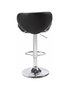 2X Black Bar Stools Faux Leather Mid High Back Adjustable Crome Base Gas Lift Swivel Chairs, hi-res