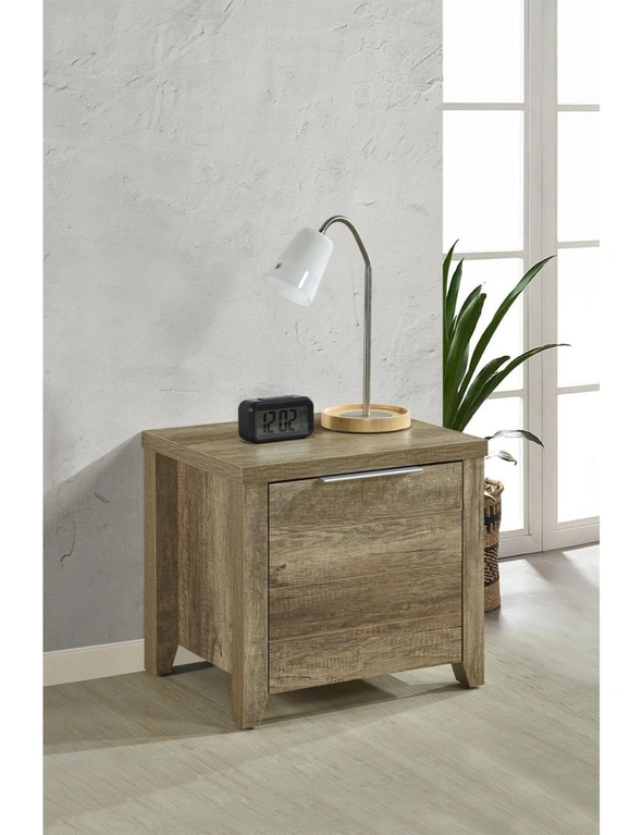 Bedside Table 2 drawers  Storage Table Night Stand MDF in Oak, hi-res image number null
