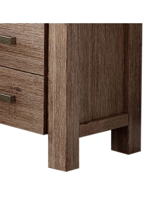 Bedside Table 2 drawers Night Stand Solid Wood Acacia Oak Colour, hi-res image number null