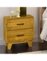 Bedside Table 2 drawers Night Stand Solid Wood Storage Light Brown Colour, hi-res