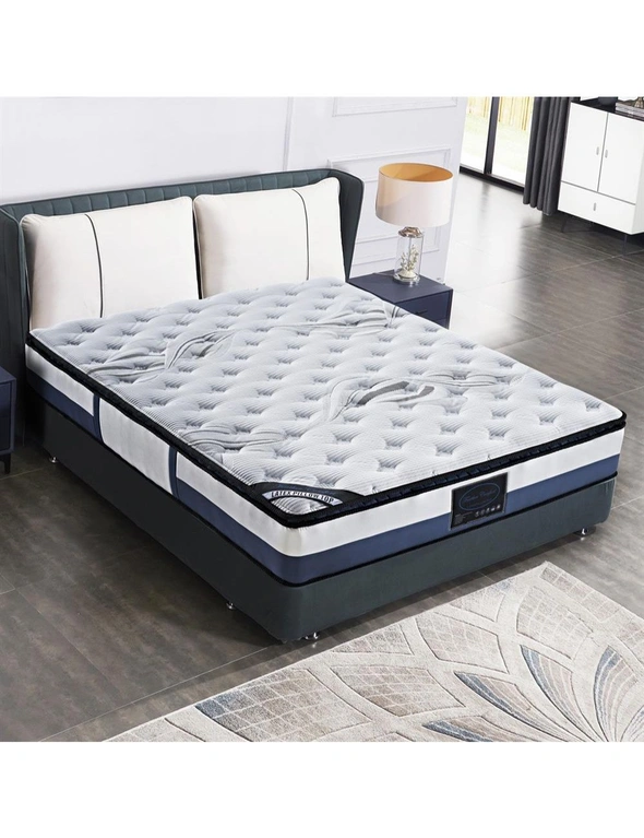 Queen Mattress Latex Pillow Top Pocket Spring Foam Medium Firm Bed, hi-res image number null