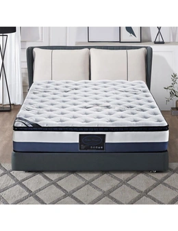 Queen Mattress Latex Pillow Top Pocket Spring Foam Medium Firm Bed
