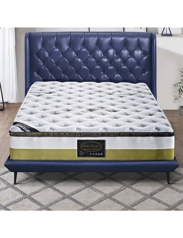 Queen Mattress Memory Pillow Top Pocket Spring Foam Medium Firm Bed, hi-res image number null