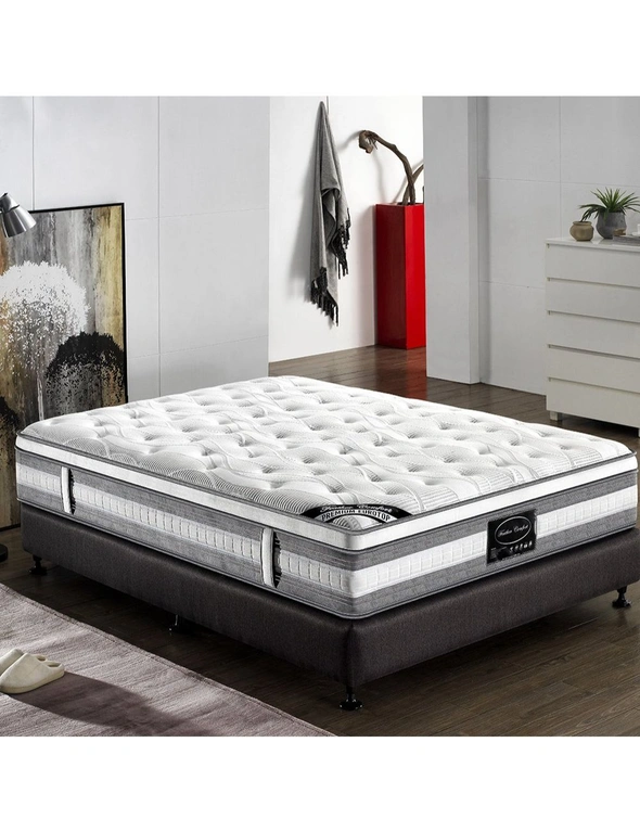 Mattress Euro Top King Size Pocket Spring Coil with Knitted Fabric Medium Firm 34cm Thick, hi-res image number null