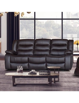 3 Seater Recliner Sofa In Faux Leather Lounge Couch in Brown