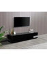TV Cabinet with 3 Storage Drawers With High Glossy Assembled Entertainment Unit in Black colour, hi-res